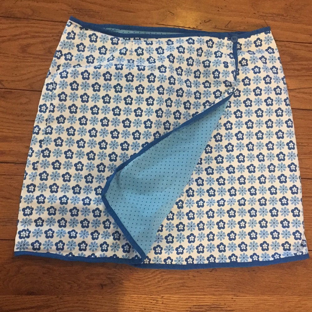 Reversible Wrap Skirt GAP Large 10 Folk Floral Dot
